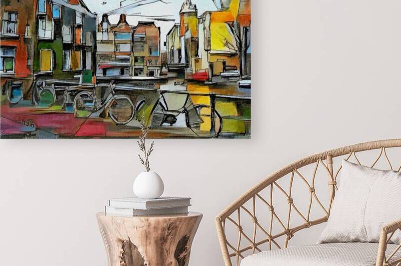 Cubist Urban Triptych: Watercolor Aquaprint Inspired by Picasso by JustArt Digital