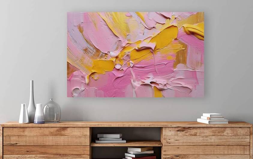 Golden Abstract Resonance: Set of 3 Contemporary Wall Art Panels by JustArt Digital