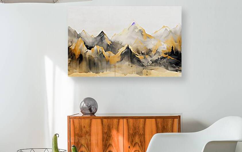 The Golden Canvas Collection: Three Modern Abstract Wall Statements by JustArt Digital