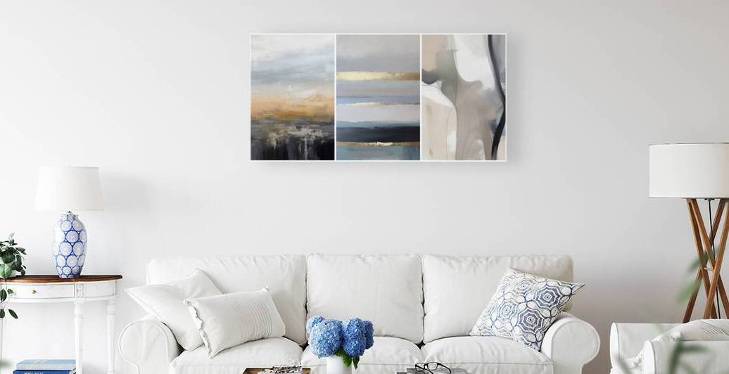 The Abstract Horizon: Three Original Modern Wall Art Paintings by JustArt Digital
