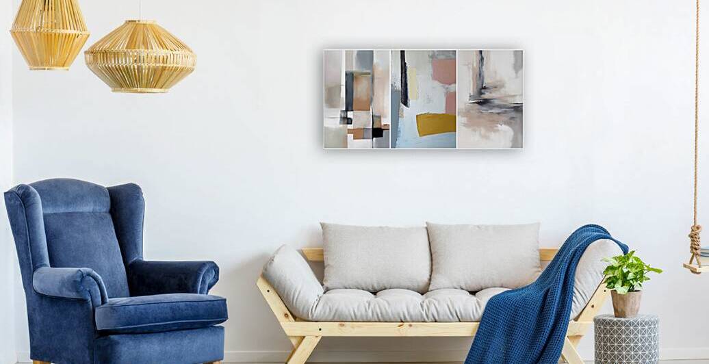 Modern Abstract Palette: A Set of Three Unique Original Art Pieces by JustArt Digital