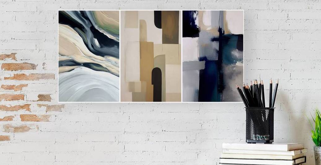 Chromatic Abstractions: Three Original Art Paintings for Modern Spaces by JustArt Digital