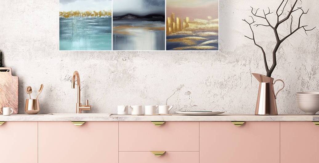 Harmonious Abstractions: A Trio of Original Paintings for Modern Interiors by JustArt Digital