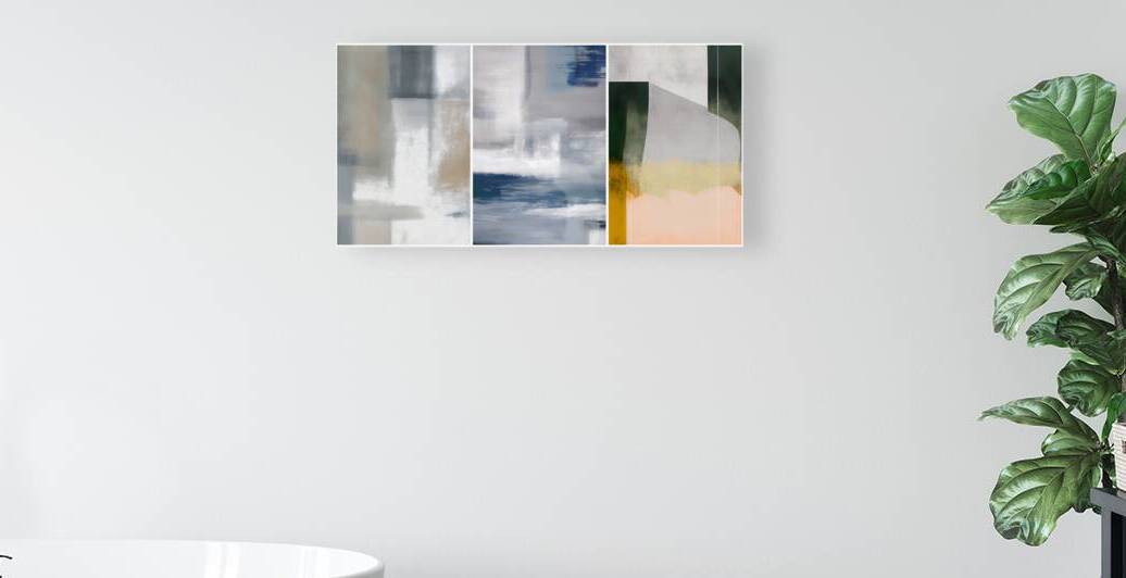 The Abstract Motif: Trio of Modern Paintings for Walls by JustArt Digital
