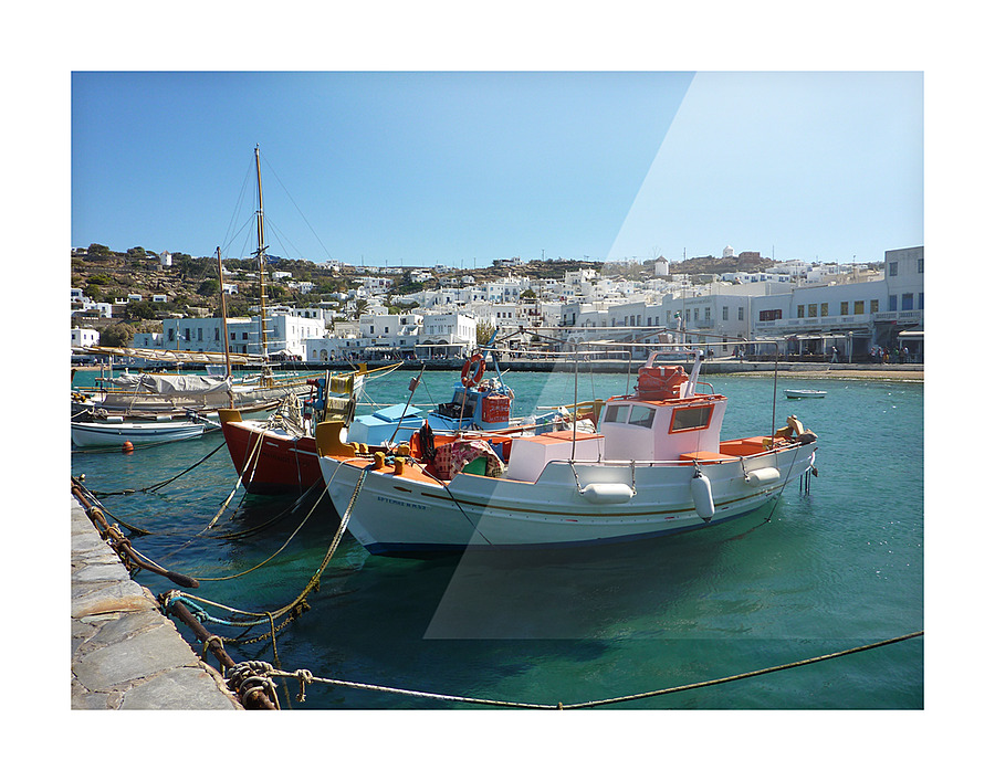 Mykonos Harbor Picture Frame print