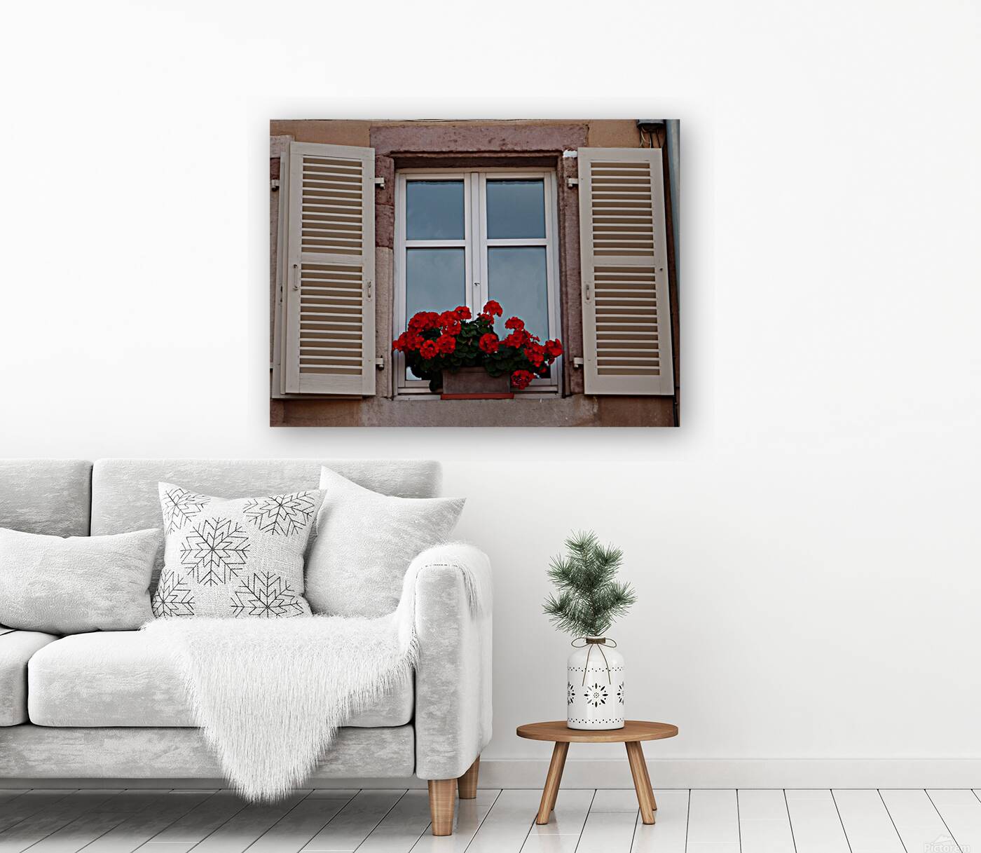 Window red flower Reproduction