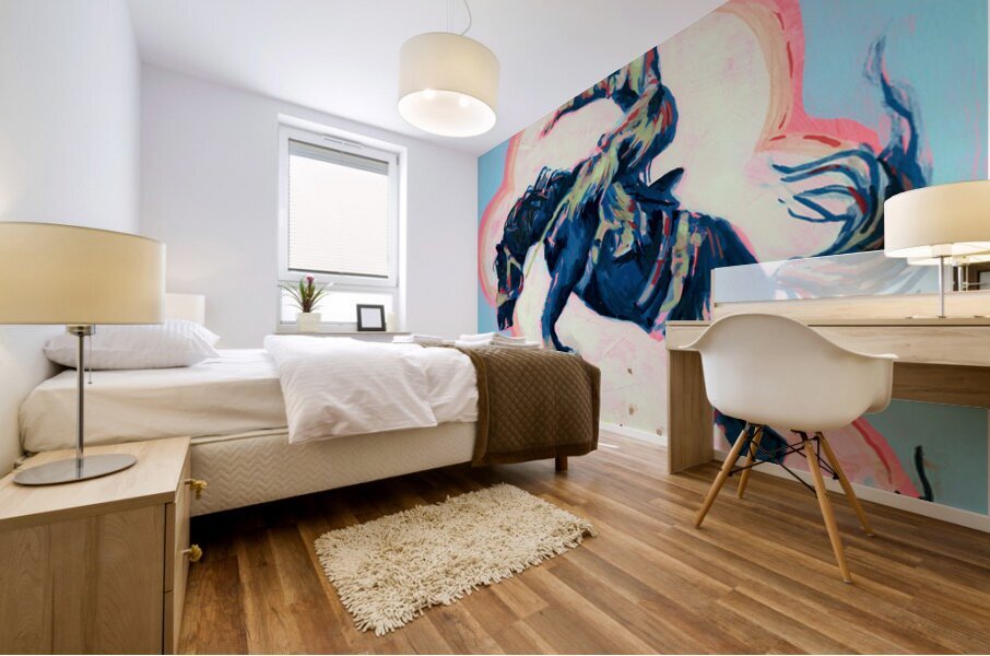 Blue Buckaroo Mural print