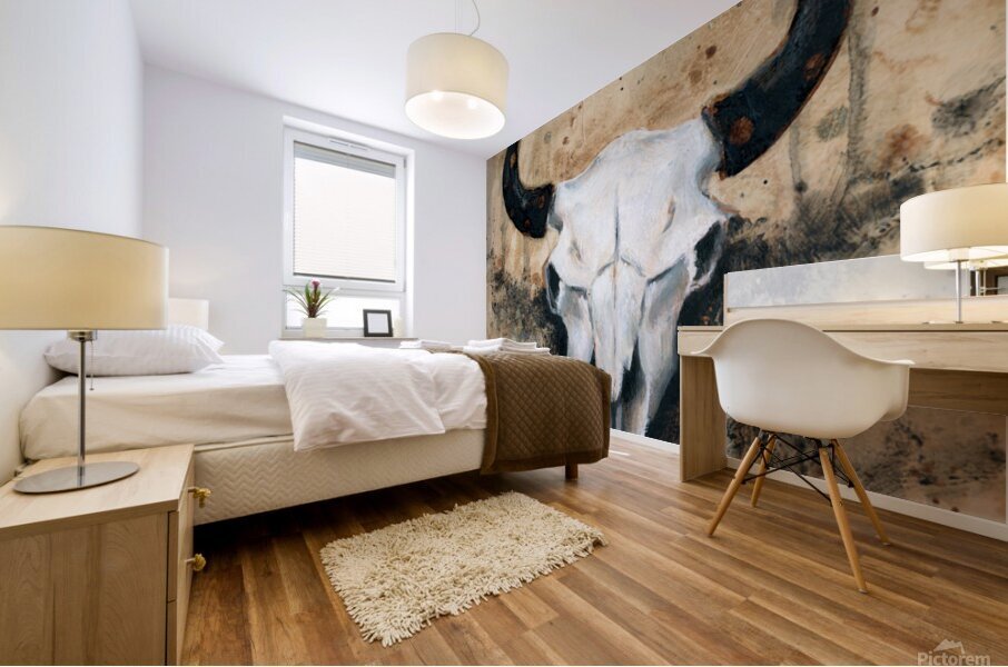 Heritage Bison Skull Mural print