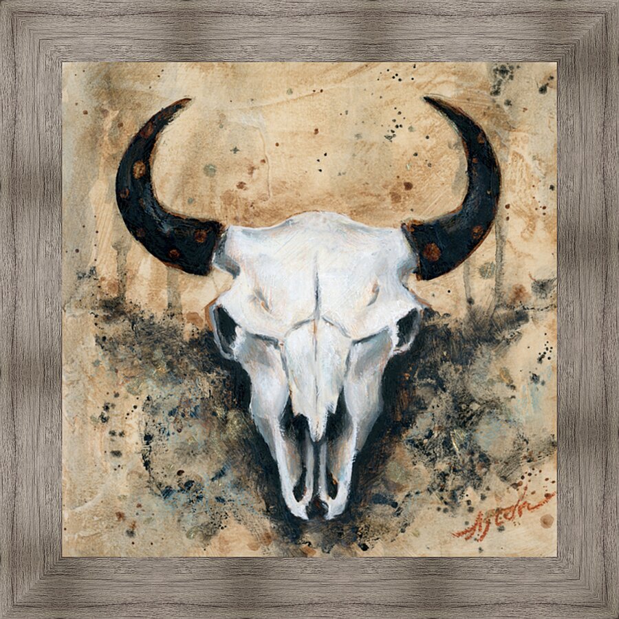 Heritage Bison Skull Picture Frame print
