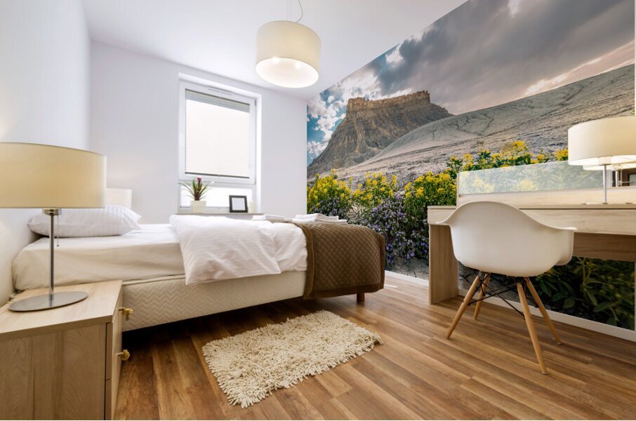 Wild Flowers and Factory Butt Mural print