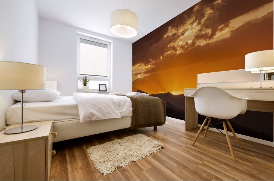 Sunset on Fire Mural print