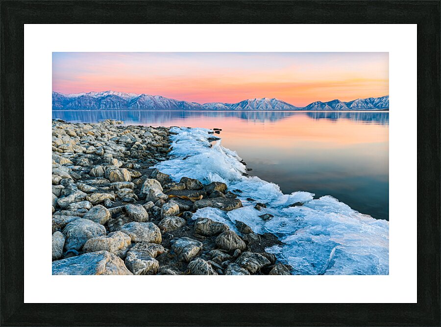 Rocky Ice Shore Line Picture Frame print
