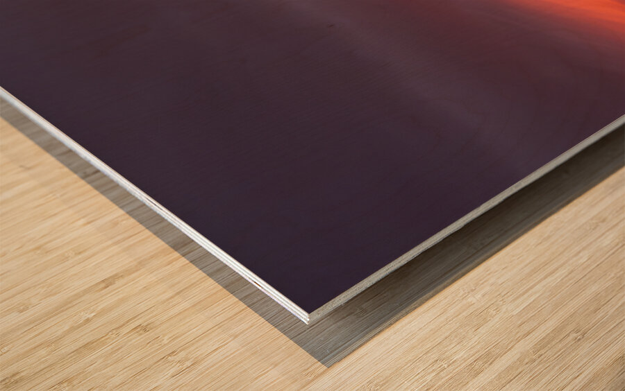 Mountain Range View Panorama  Wood print