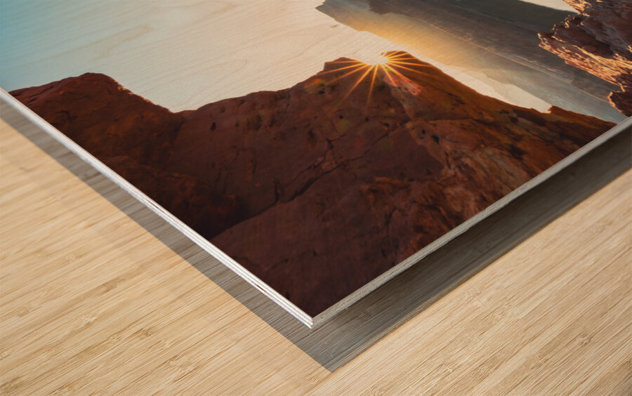 Chicken Corner Sun Burst Wood print