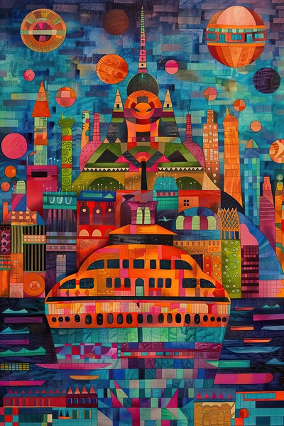 Celestial Cityscape Harbour 792B4K 45 Digital Download