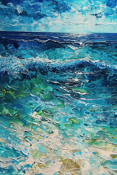 Azure Ocean Waves H29P3 65 Digital Download