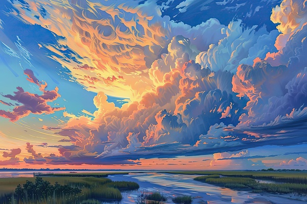 Celestial River Sunset H3N9P 51 Digital Download