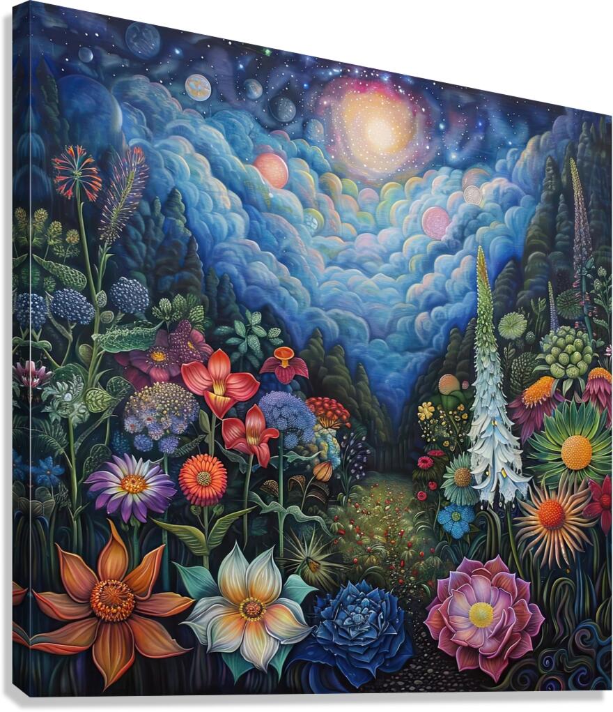 Celestial Bloom Path J9H4N2 60 Canvas Print