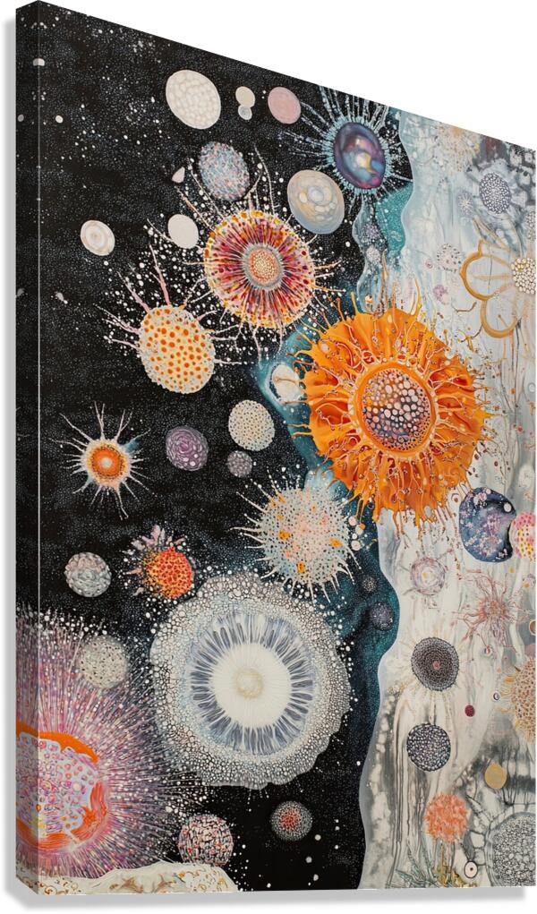 Cosmic Bloom Cascade 9H3N2Z 55 Canvas Print