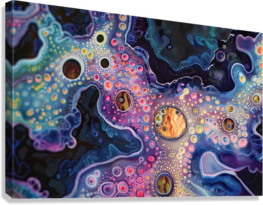 Cosmic Cellular Forms H2N9P4 55 Canvas Print