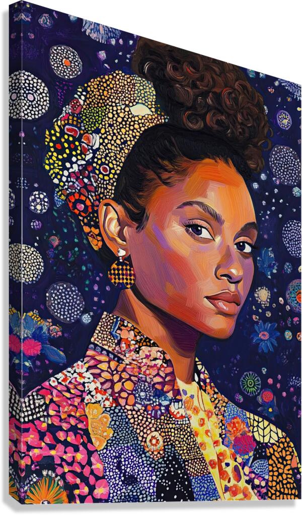 Cosmic Bloom Portrait H9N2P3 65 Canvas Print