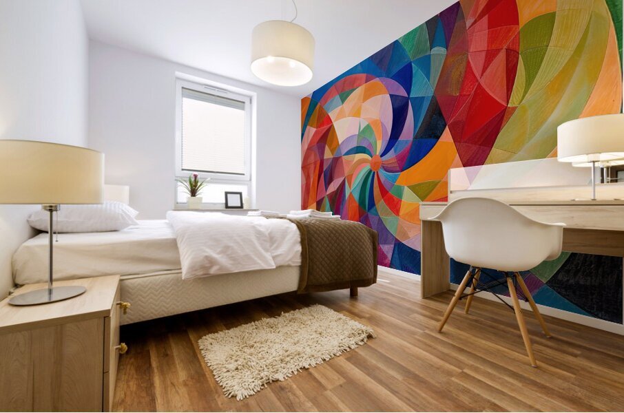 Chromatic Spiral Mural print