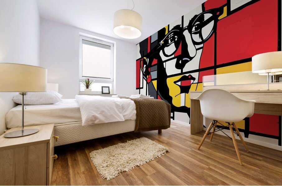 Mondrian Portrait  Mural print