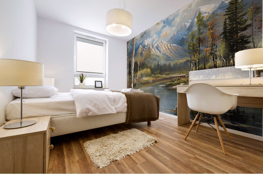 Tranquil Alpine Reflections Mural print