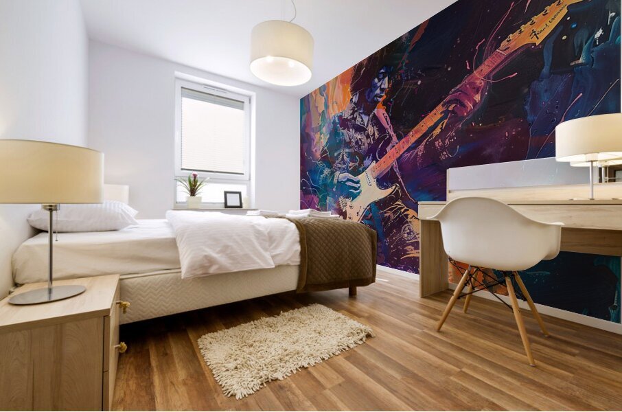 Cosmic Riffs: Jimmy Hendrix Mural print
