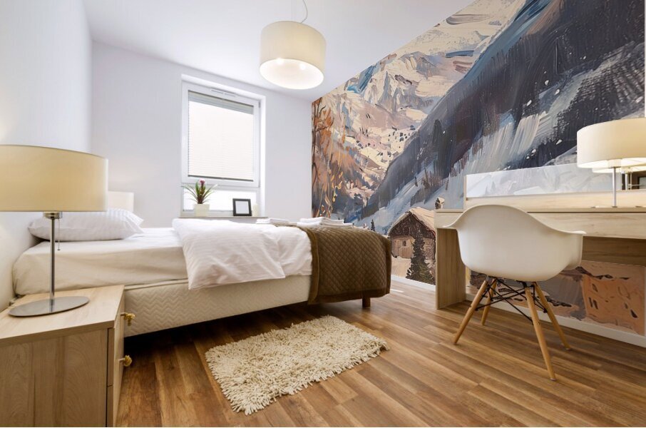 Alpine Winter Village 8294HJ 45 Mural print
