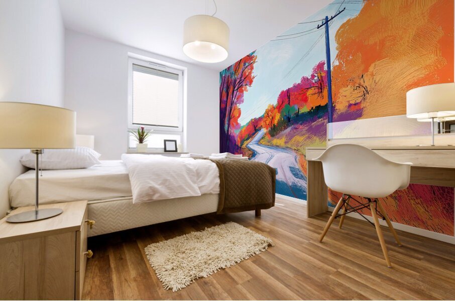 Autumn Road Ahead 9P3N4H 58 Mural print