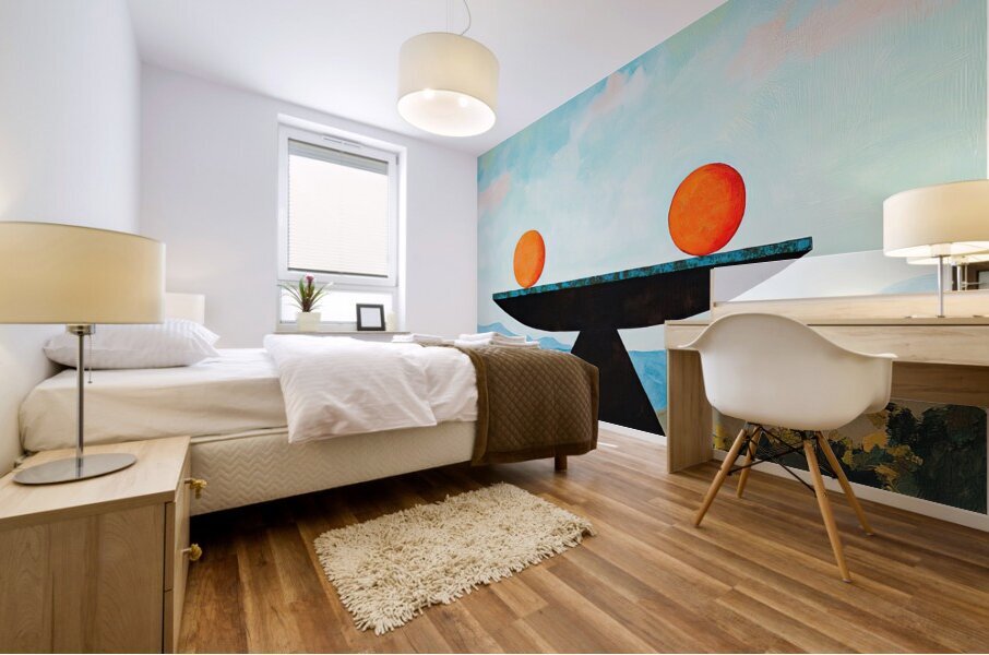 Balanced Orbs Above Valley 78HNP2 55 Mural print