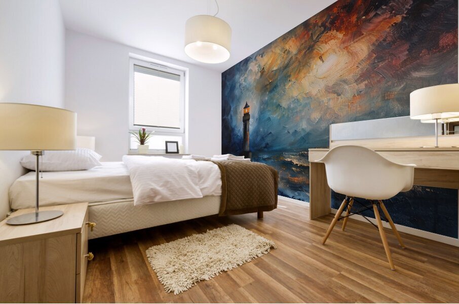 Beacon of Hope Amidst Storm Z92H5N 55 Mural print