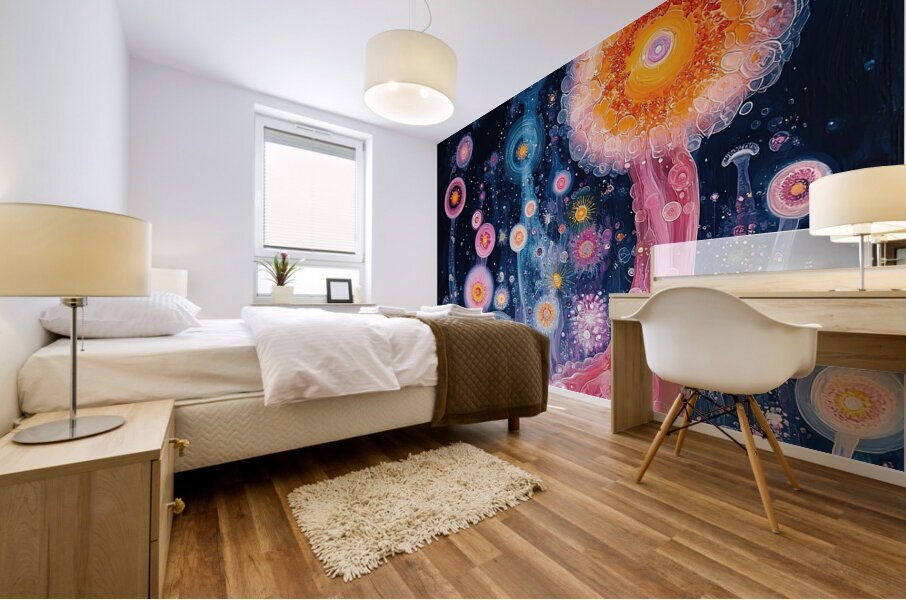 Bioluminescent Bloom Y59H7N 62 Mural print