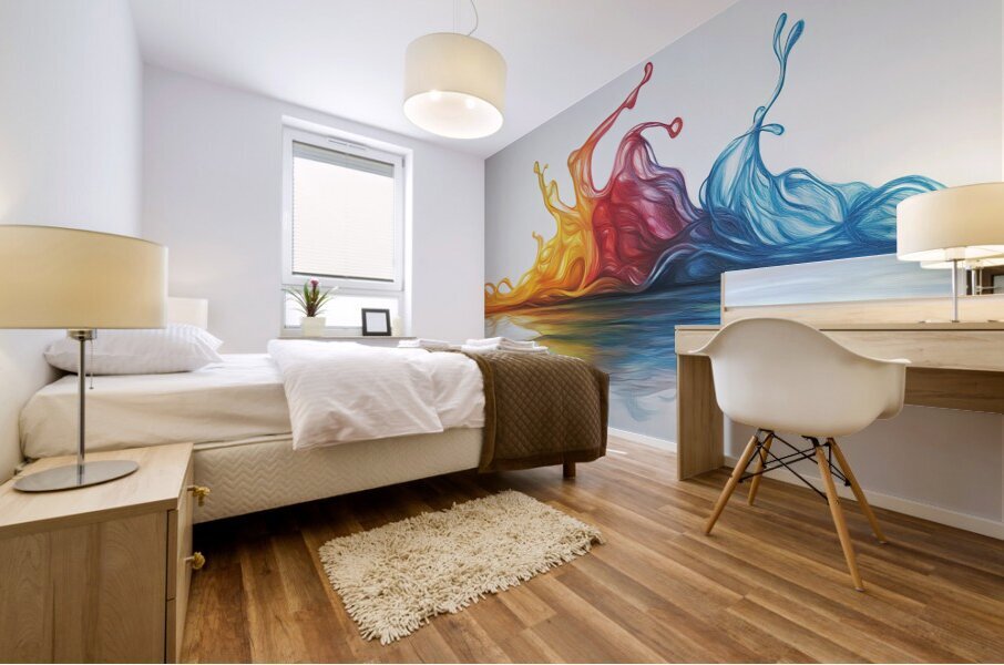 Chromatic Dance of Fluids Y92H7N 45 Mural print