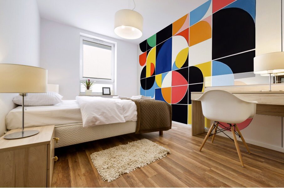 Chromatic Grid Interplay 5H2N9Z 60 Mural print