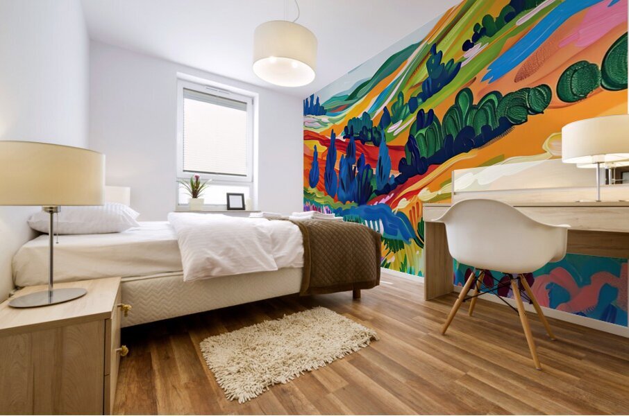 Chromatic Hills 79B2D3 55 Mural print