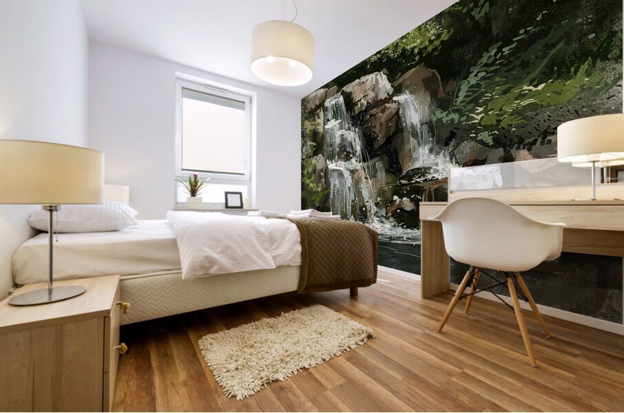 Cascading Waters Flow 2Y9N7J 45 Mural print