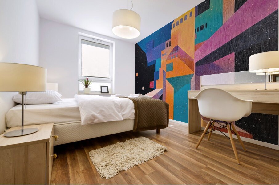 Celestial Cityscape K82H9N 55 Mural print