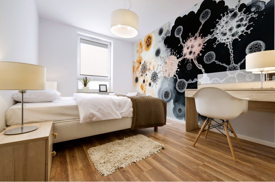 Cellular Echoes Across Void 7P3N2H 47 Mural print