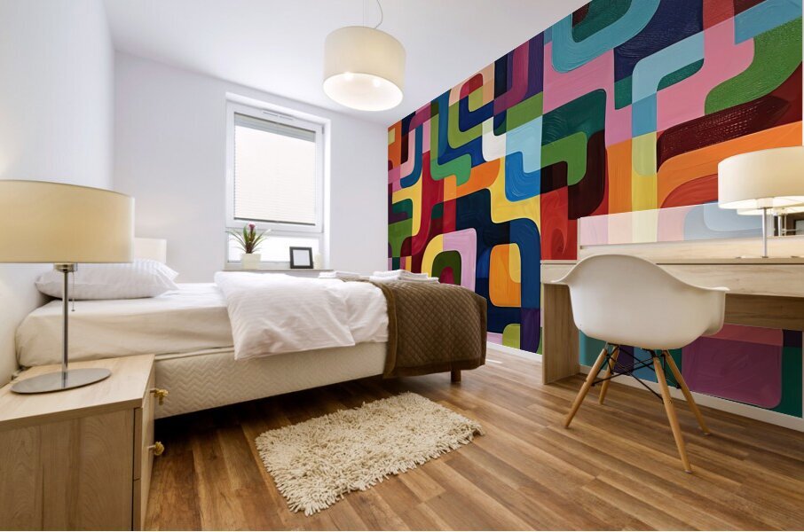 Chromatic Labyrinth 46B2C9 64 Mural print