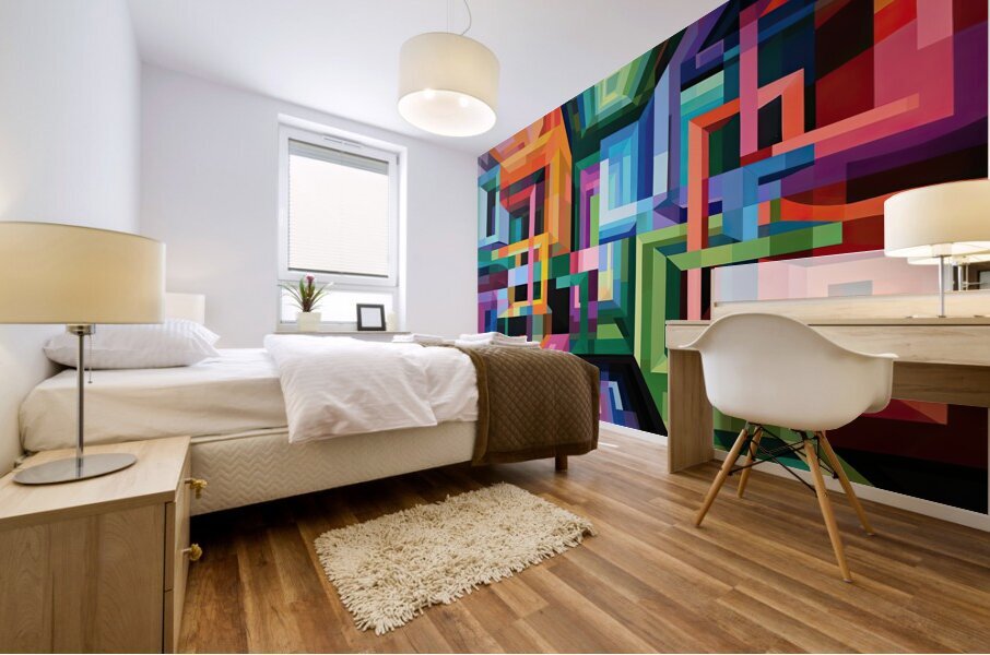 Chromatic Labyrinth H3N9P2 57 Mural print
