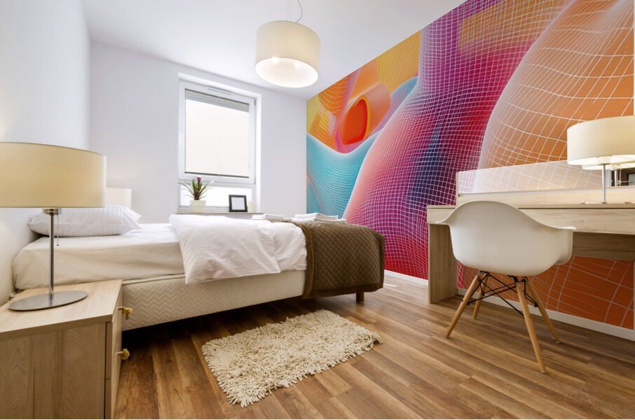 Chromatic Mesh Flows 5H2N9Z 60 Mural print