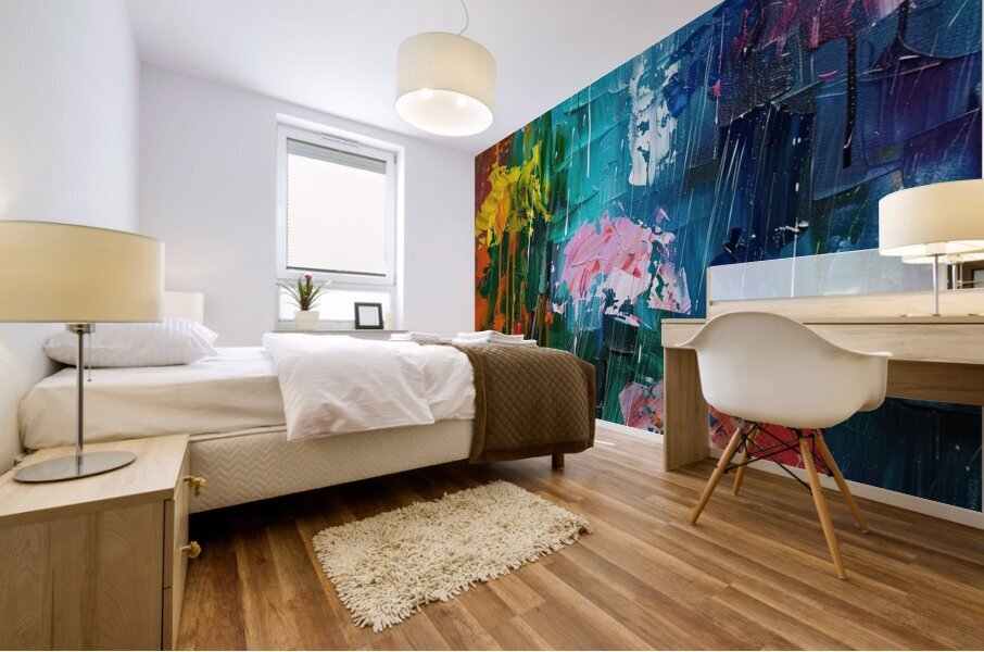 Chromatic Rain Symphony Y9K3N2 58 Mural print