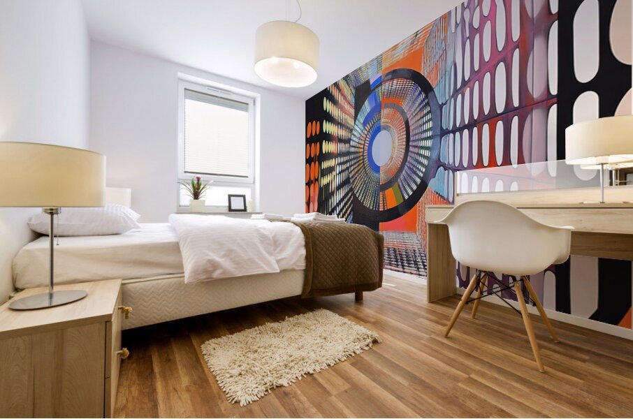 Chromatic Vortex H9N2P3 58 Mural print