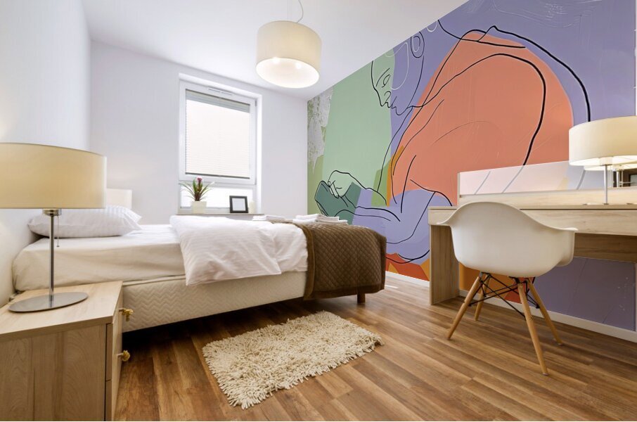 Contemplative Pose 7H3N2B 58 Mural print