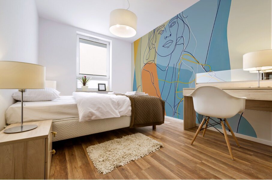 Contemplative Pose 7H9N2Z 49 Mural print