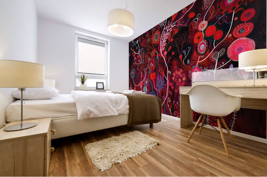 Crimson Bloom 8H29P4 49 Mural print