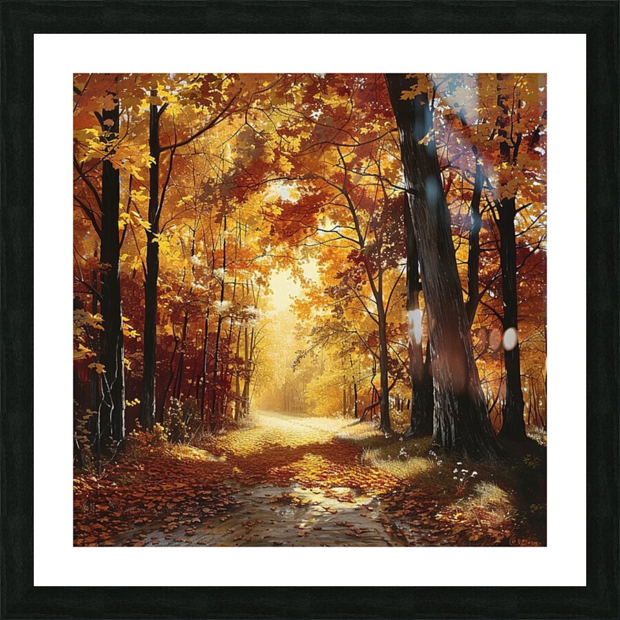 Golden Pathway Picture Frame print