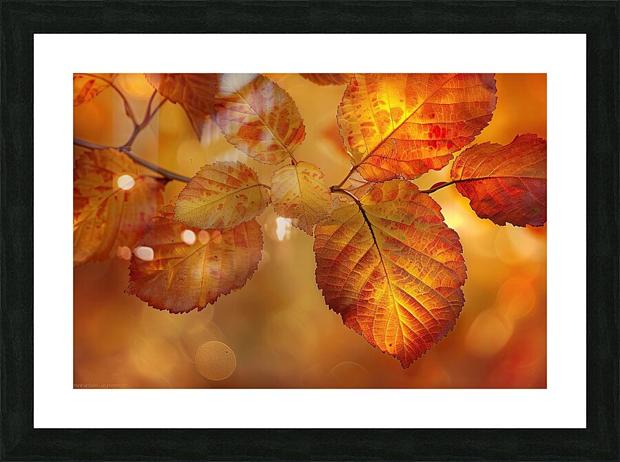 Autumn Leaves Glowing Y59H7N 45 Picture Frame print